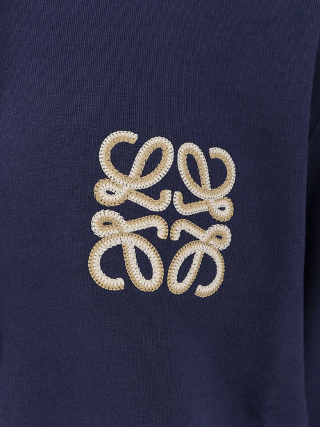 Loewe Cotton sweatshirt with Anagram logo embroidery on the front - Navy Blue