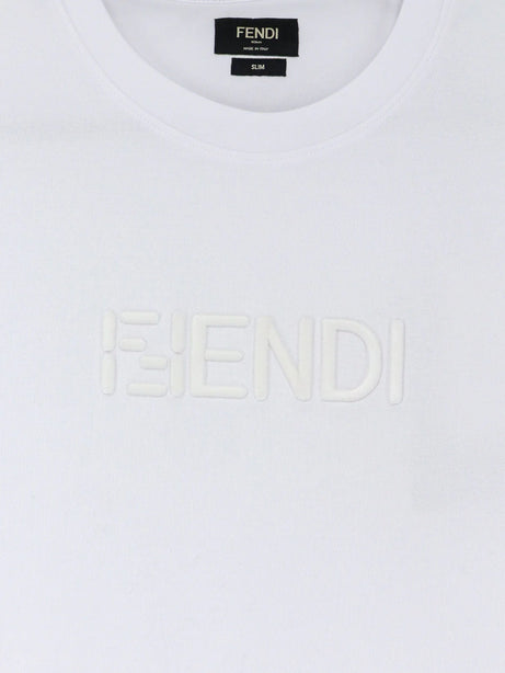 Fendi Slim Fit cotton t-shirt - Bianco