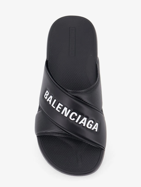 Balenciaga Sporty Pool EVA slide sandals - Blackwhite