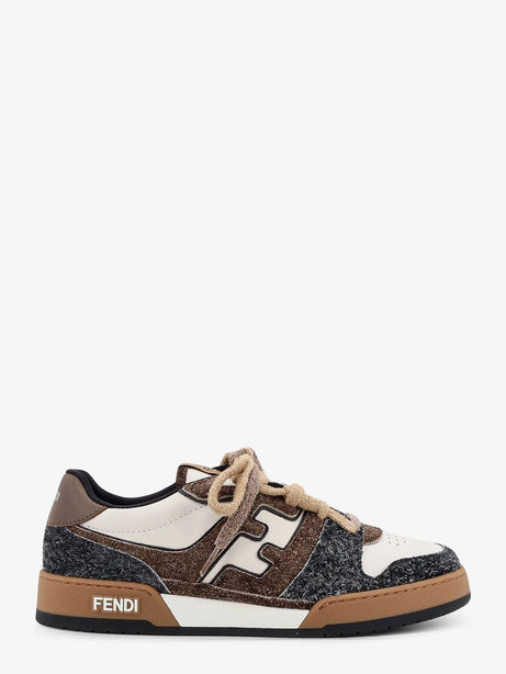 Fendi Sneakers Fendi Match in pelle bianca e suede marrone - Asfalto+Ted+Bianco U