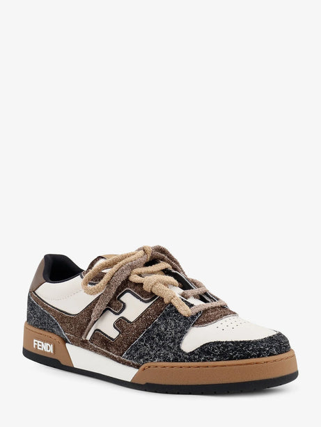 Fendi Sneakers Fendi Match in pelle bianca e suede marrone - Asfalto+Ted+Bianco U