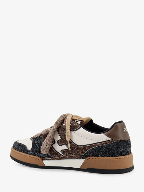 Fendi Sneakers Fendi Match in pelle bianca e suede marrone - Asfalto+Ted+Bianco U