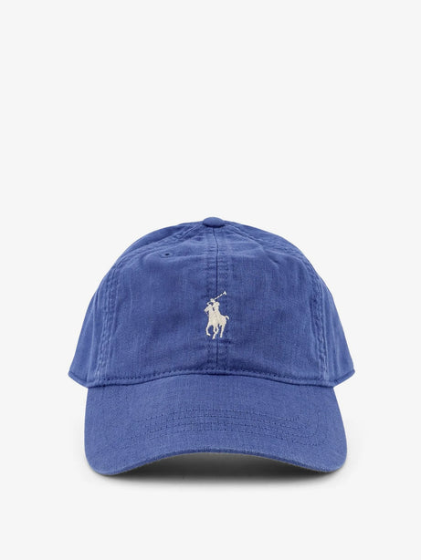 Polo Ralph Lauren Linen hat with embroidered logo on the front - Dusty Azure