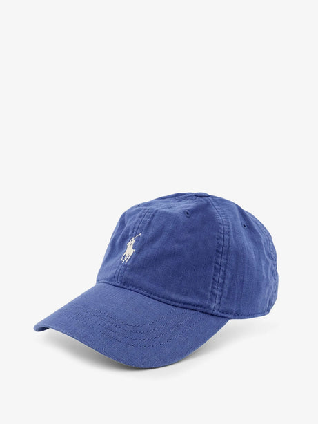 Polo Ralph Lauren Linen hat with embroidered logo on the front - Dusty Azure