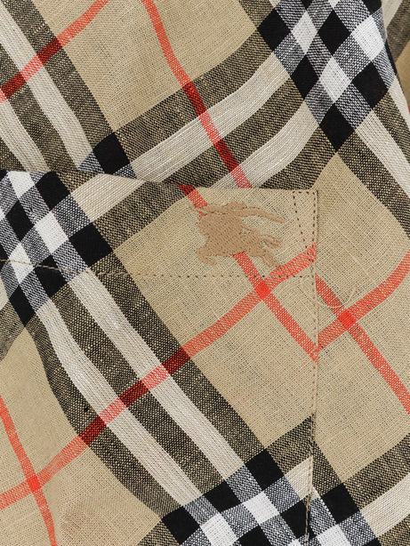 Burberry Linen shirt with check print - Sandipcheck