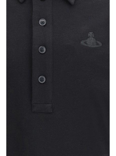 Vivienne Westwood Polo in pure cotton piqué with long sleeves - Black