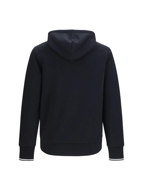 Fred Perry Hoodie with striped cuffs - Black