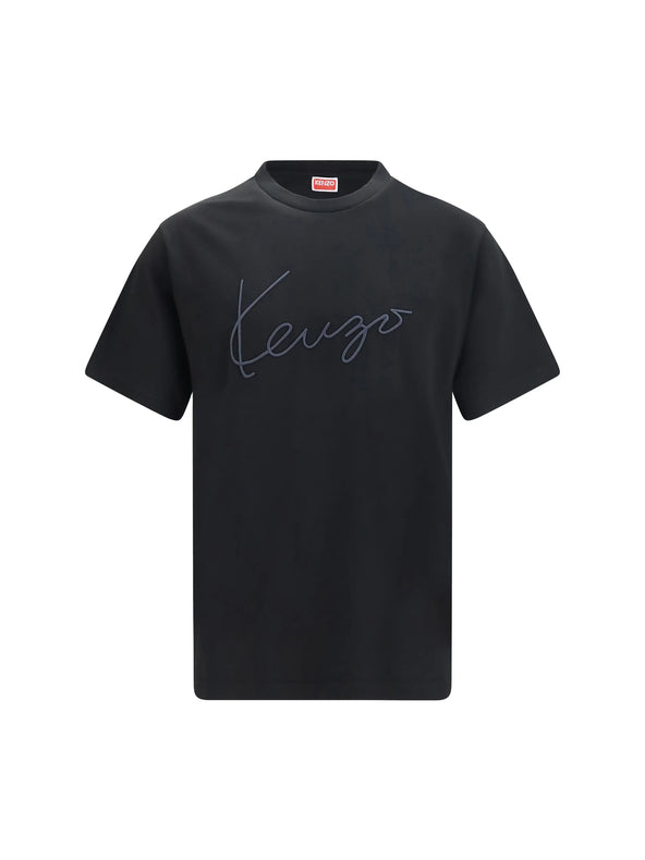 Kenzo Embroidered signature cotton T-shirt - Black