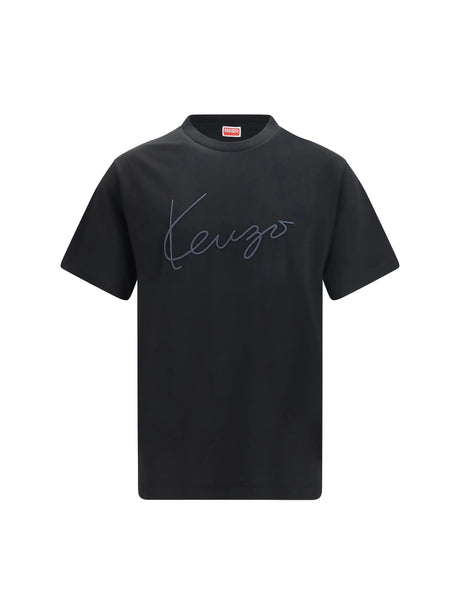 Kenzo Embroidered signature cotton T-shirt - Black