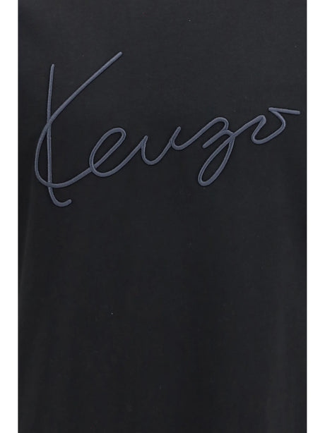 Kenzo Embroidered signature cotton T-shirt - Black