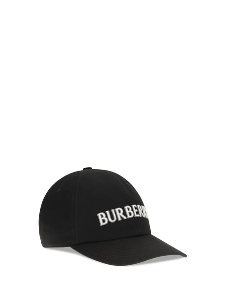Burberry Logo cotton Baseball Cap - Black