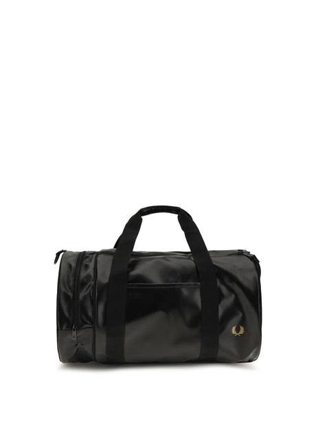Fred Perry FP TONAL CLASSIC BARREL BAG - Black/Gold