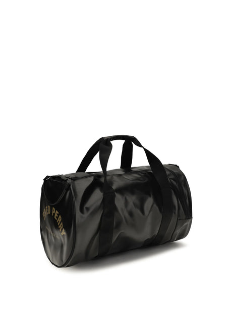 Fred Perry FP TONAL CLASSIC BARREL BAG - Black/Gold