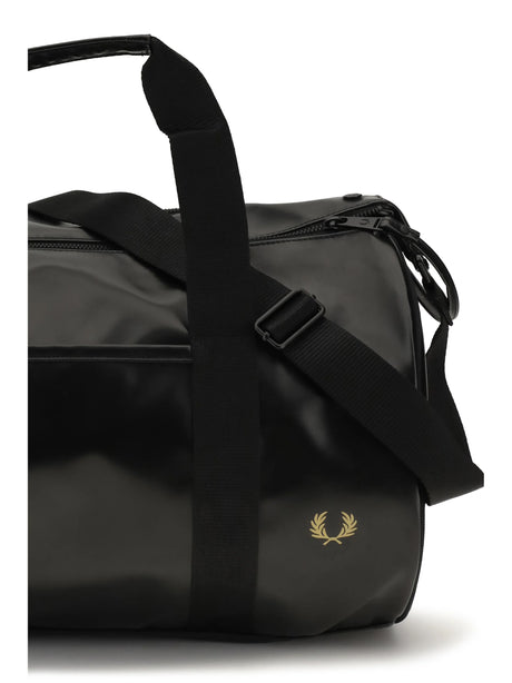 Fred Perry FP TONAL CLASSIC BARREL BAG - Black/Gold
