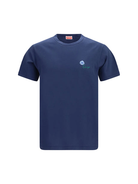 Kenzo Kenzo Tulip embroidered cotton T-shirt - Blue Black