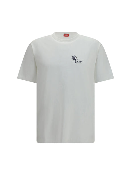 Kenzo Kenzo Tulip embroidered cotton T-shirt - Off White