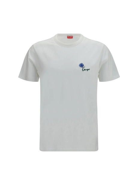 Kenzo Kenzo Tulip embroidered cotton T-shirt - Off White