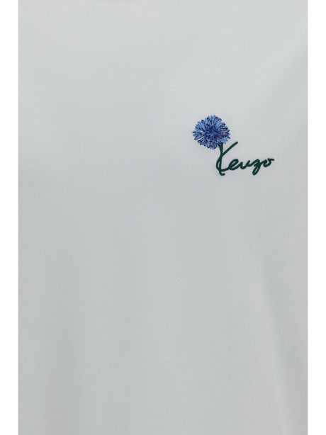 Kenzo Kenzo Tulip embroidered cotton T-shirt - Off White