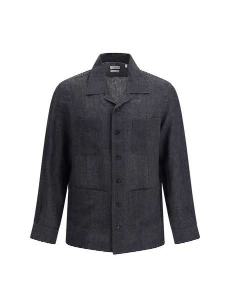Brunello Cucinelli Easy fit linen Shirt - Anthracite