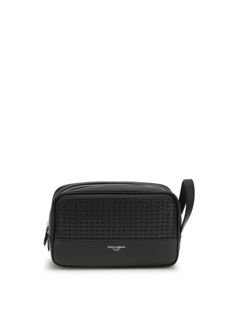 Dolce & Gabbana Leather Beauty Case - Black/Black