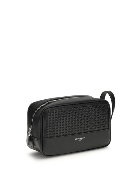 Dolce & Gabbana Leather Beauty Case - Black/Black