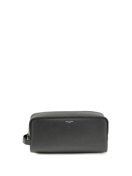 Saint Laurent Leather Beauty Case - Black
