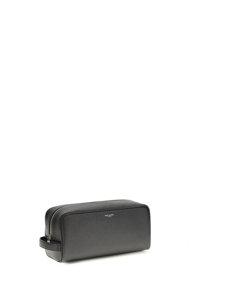 Saint Laurent Leather Beauty Case - Black