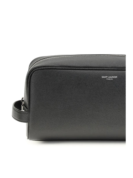 Saint Laurent Leather Beauty Case - Black