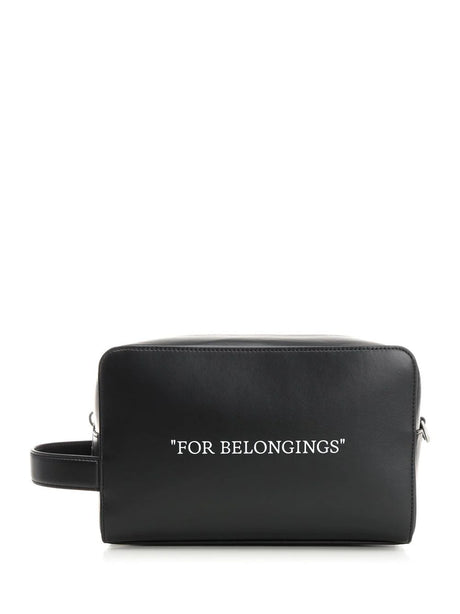 Off-White Beauty Case With Lettering - Black