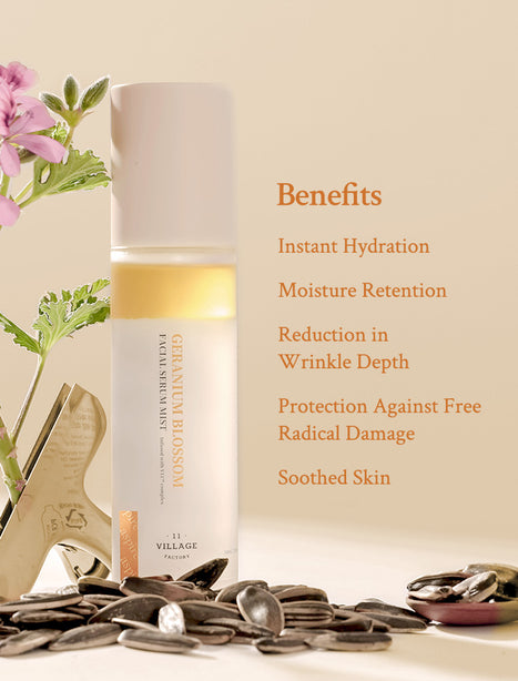 [VILLAGE 11 FACTORY] Fresh Dewy Geranium Blossom Facial Serum Mist 100ML [International Shipping]