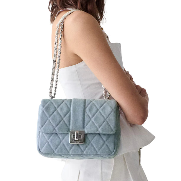 Kate Spade Carey Quilted Denim Crossbody Bag - Blue Multicolor KN591