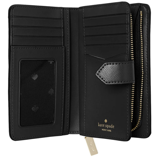 Kate Spade Staci Medium Compact Bifold Wallet - Black wlr00128