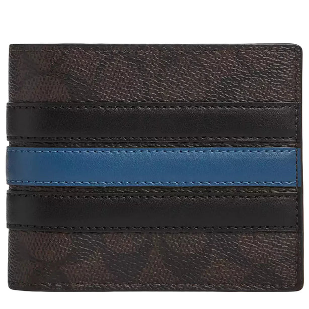 Coach 3-In-1 Wallet In Signature Canvas With Varsity Stripe - Walnut Multi CW385