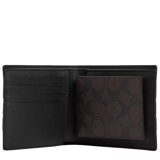 Coach 3-In-1 Wallet In Signature Canvas With Varsity Stripe - Walnut Multi CW385