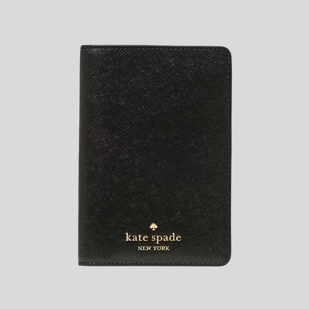 KATE SPADE Saffiano Leather Passport Holder Black RS-KN778