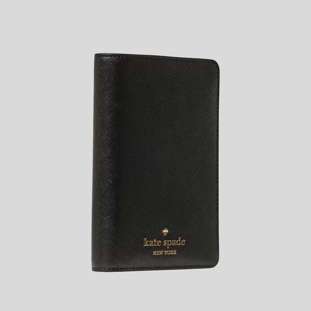 KATE SPADE Saffiano Leather Passport Holder Black RS-KN778
