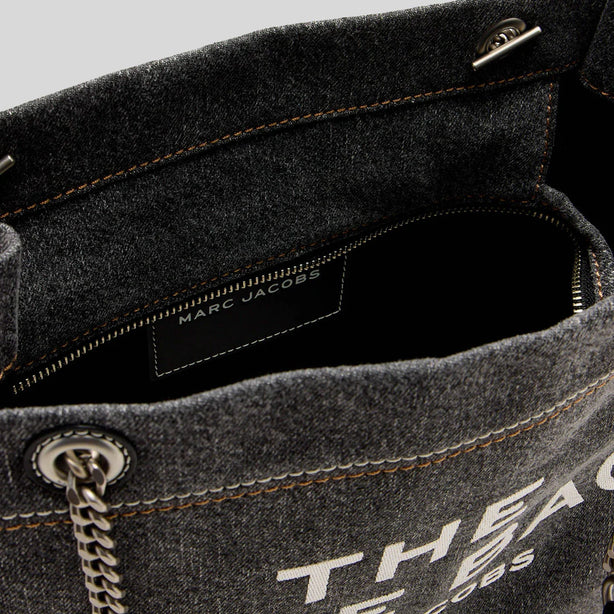 MARC JACOBS The Denim Chain Medium Tote Bag Black Wash RS-2F4HTT018H05
