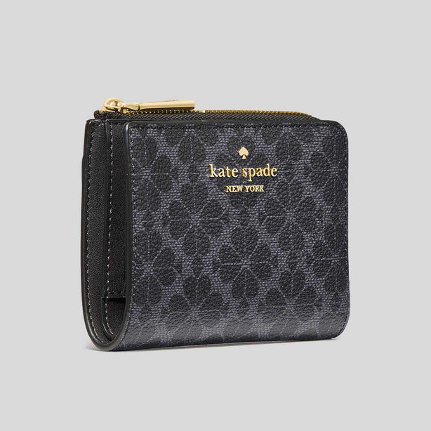 KATE SPADE Spade Flower Small L-zip Wallet Black RS-KK894
