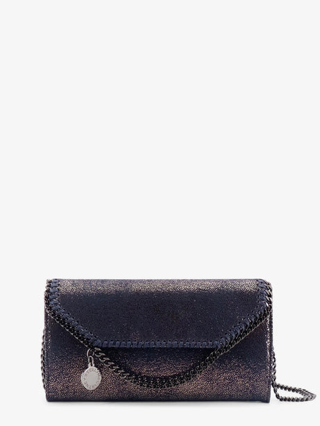 Stella Mccartney Falabella Shaggy Deer fabric wallet - Darknavy