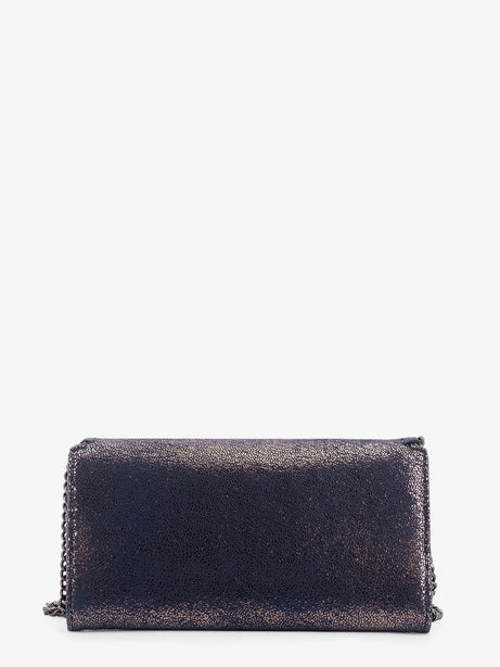 Stella Mccartney Falabella Shaggy Deer fabric wallet - Darknavy