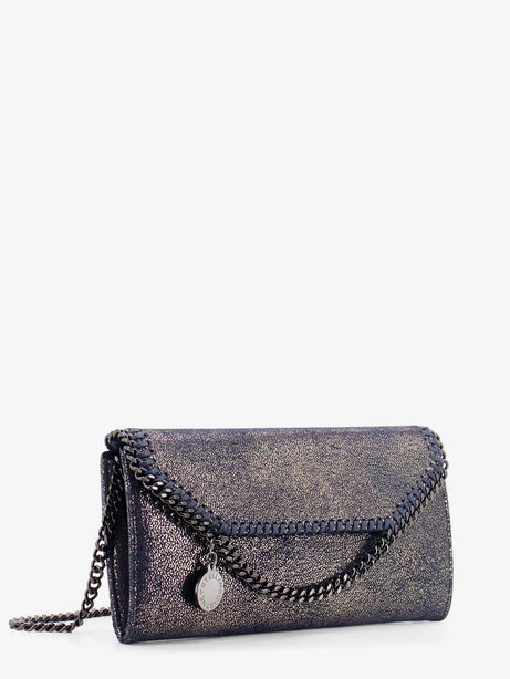 Stella Mccartney Falabella Shaggy Deer fabric wallet - Darknavy
