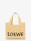 Loewe Paula's Ibiza -Small Loewe Font raffia handbag with embroidered logo on the front - Natural