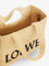 Loewe Paula's Ibiza -Small Loewe Font raffia handbag with embroidered logo on the front - Natural