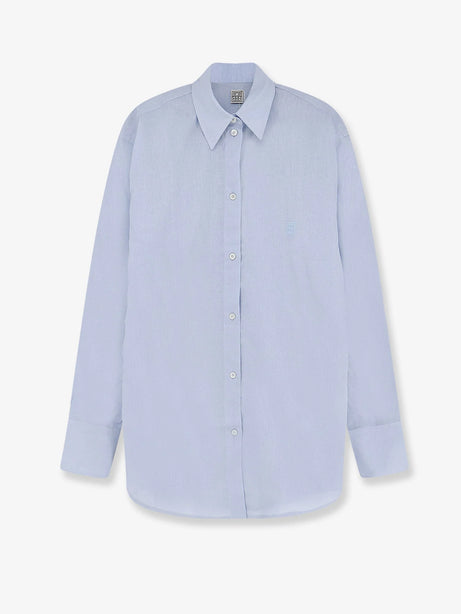 Toteme Cotton and linen Oversized summer shirt - Sky