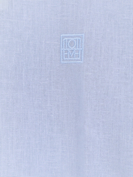 Toteme Cotton and linen Oversized summer shirt - Sky