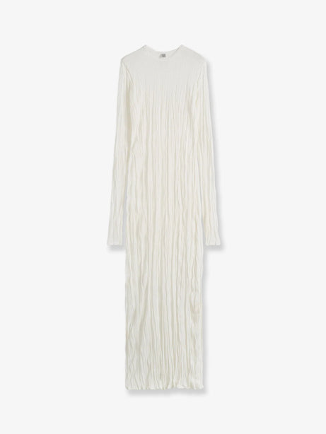 Toteme Crinkled viscose and recycled material dress - White