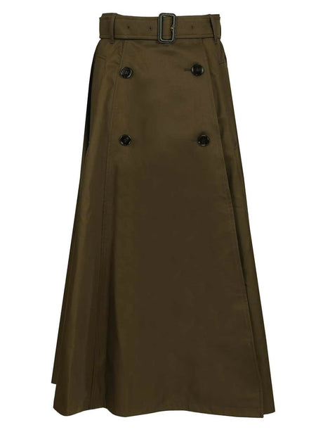 Burberry Midi Trench Skirt - Green