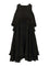 Ami Short Dress With Ruffles - Black