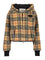 Burberry Cropped Check Fleece Hooded Jacket - Beige