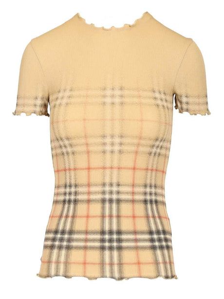 Burberry Sweater With Shaded Check - Beige